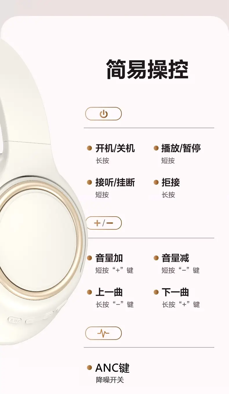 Vje87 Bluetooth Headset ANC Active Noise Cancellation — feature 18