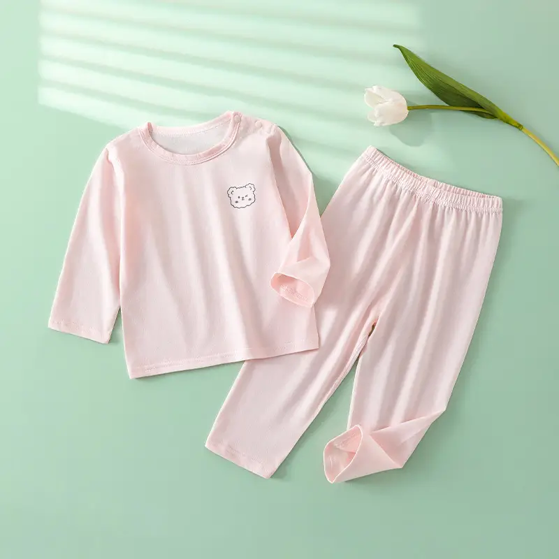 Children's Pink Long Sleeve T-Shirt & Pants Set - Image 2