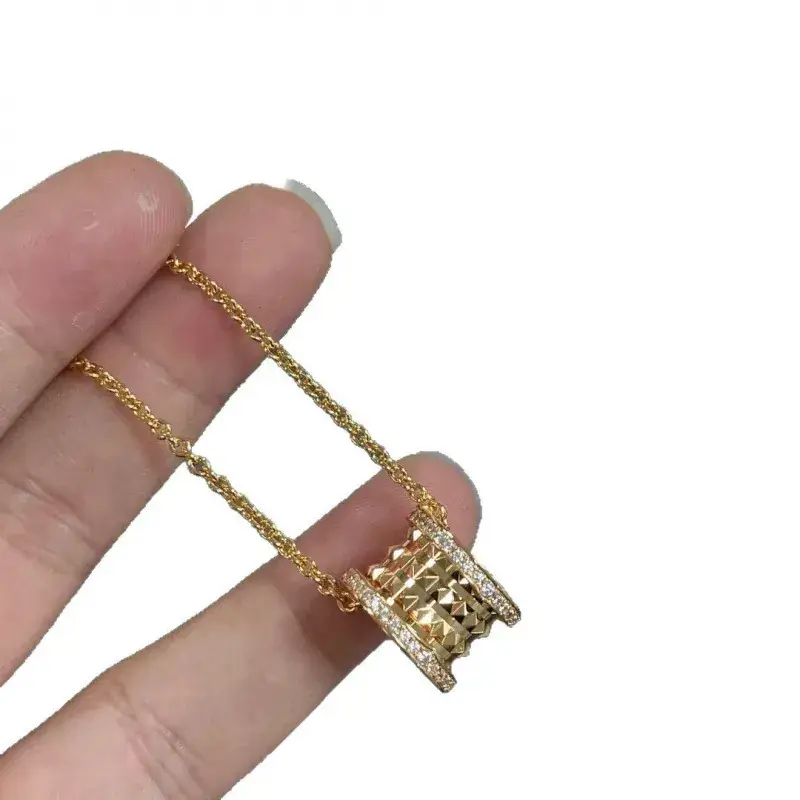 Plated Gold Ceramic Clavicle Necklace for Men Women