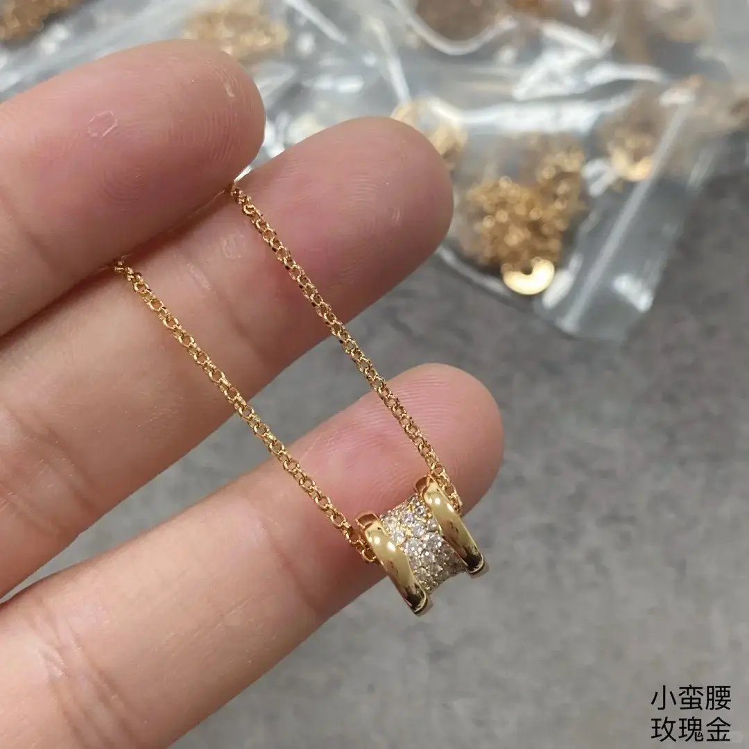 Plated Gold Ceramic Clavicle Necklace for Men Women — feature 23