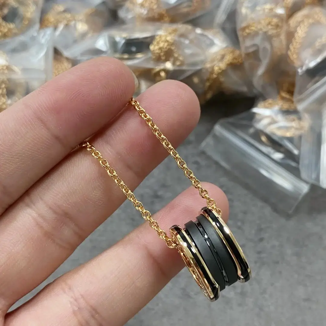 Plated Gold Ceramic Clavicle Necklace for Men Women — feature 24
