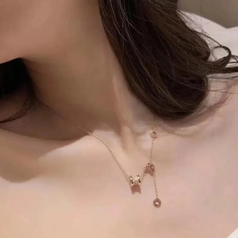 Plated Gold Ceramic Clavicle Necklace for Men Women — feature 36
