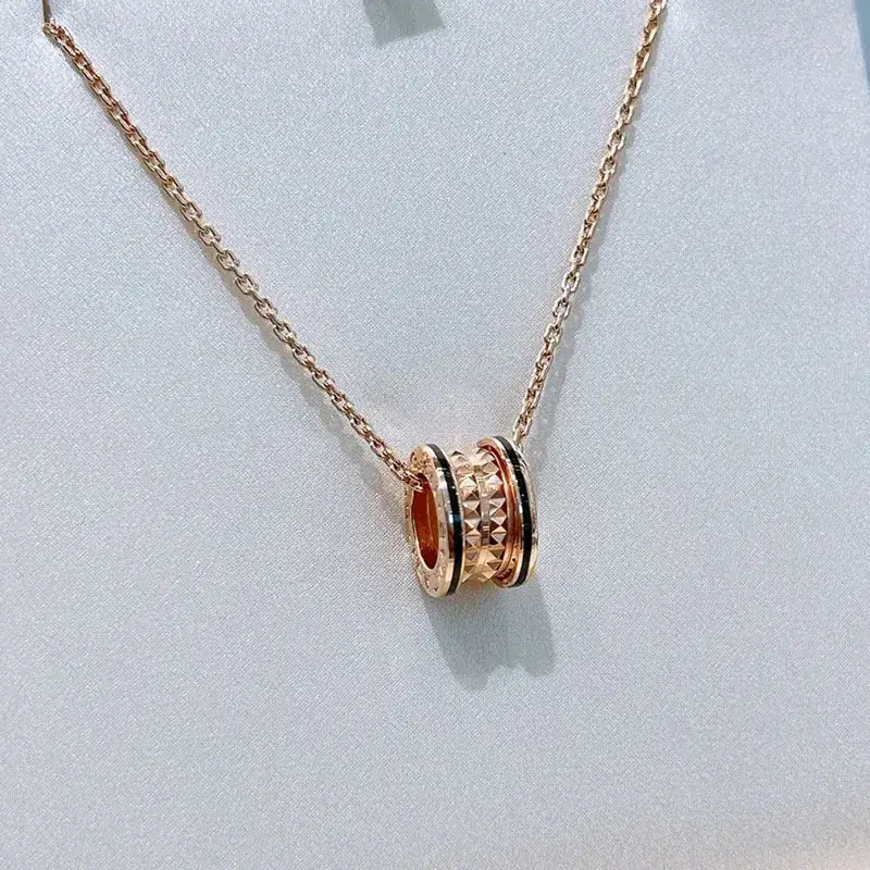 Plated Gold Ceramic Clavicle Necklace for Men Women