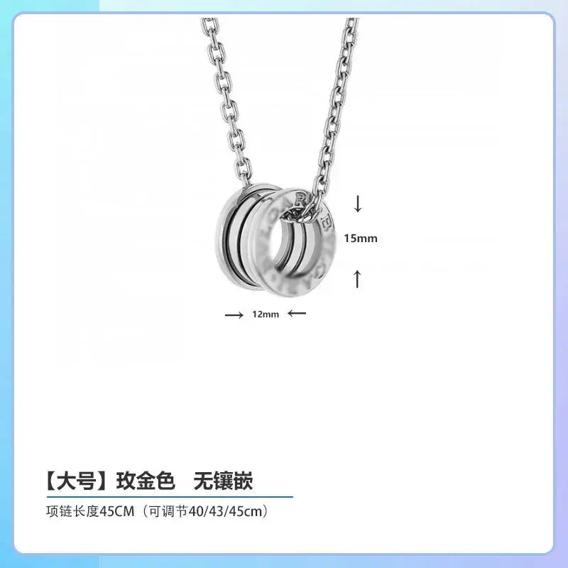 Plated Gold Ceramic Clavicle Necklace for Men Women