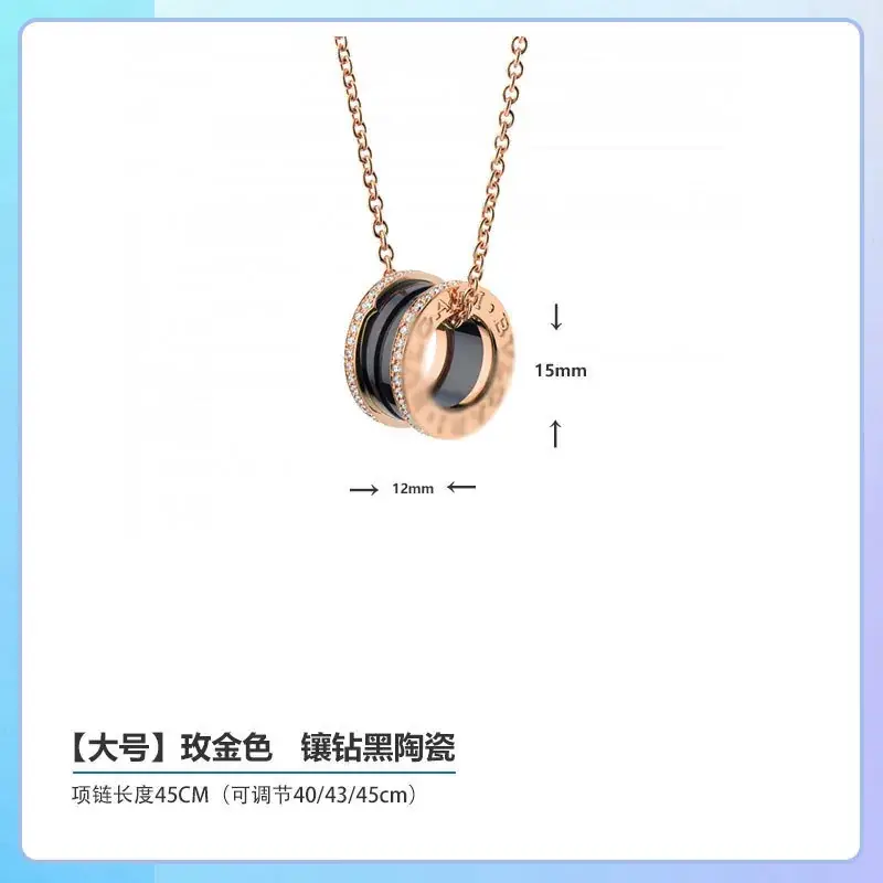 Plated Gold Ceramic Clavicle Necklace for Men Women