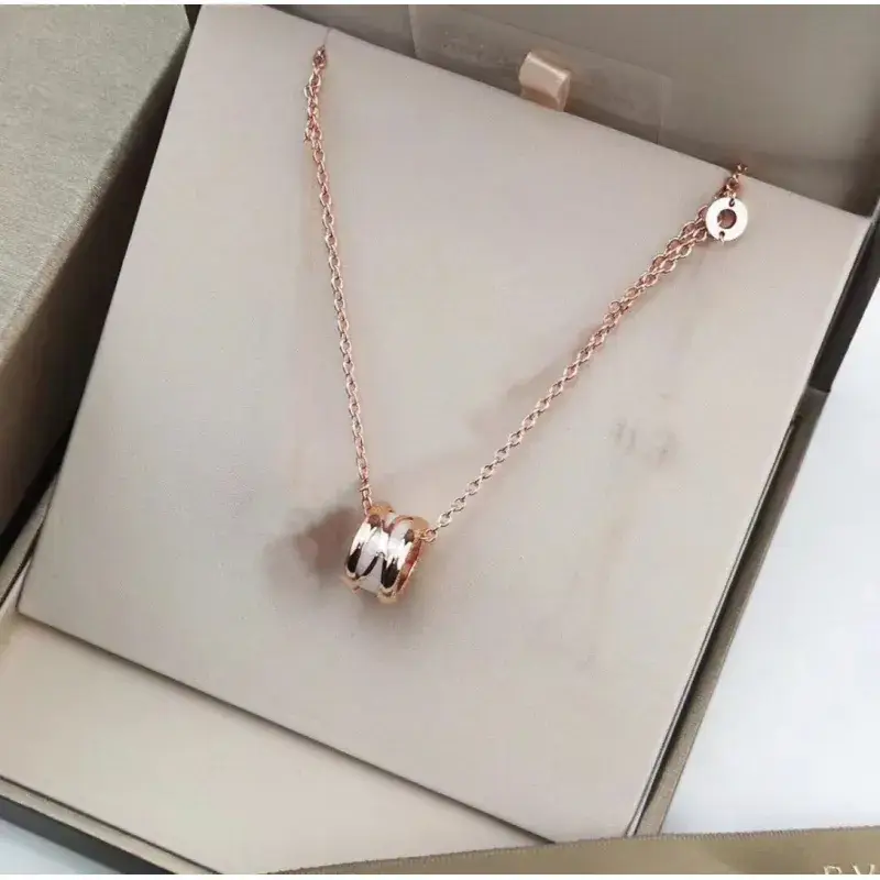 Plated Gold Ceramic Clavicle Necklace for Men Women