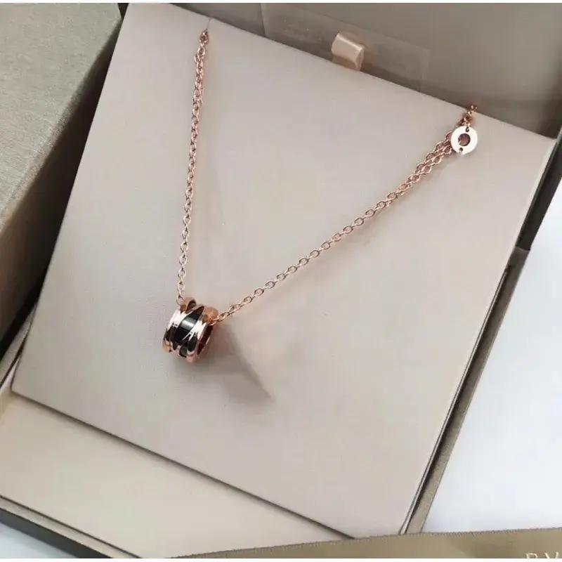 Plated Gold Ceramic Clavicle Necklace for Men Women