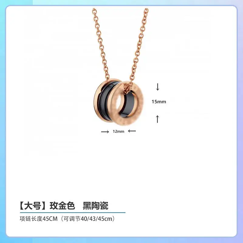 Plated Gold Ceramic Clavicle Necklace for Men Women