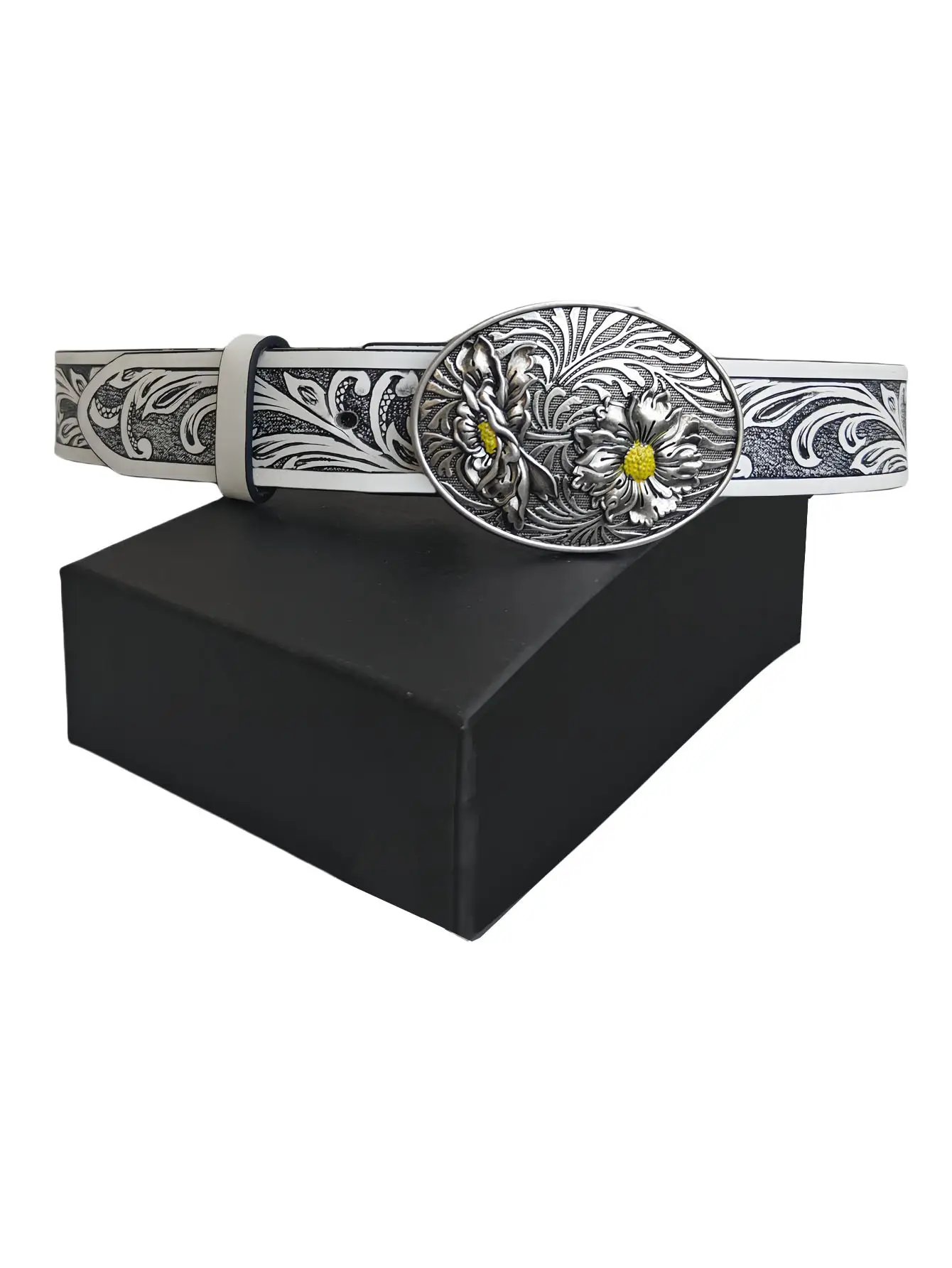 Vintage Embossed Buckle Belt for Jeans Decoration - Image 3