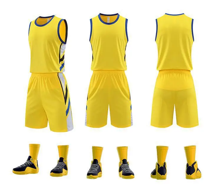 Men's White Printed Basketball Uniform Suit — feature 15