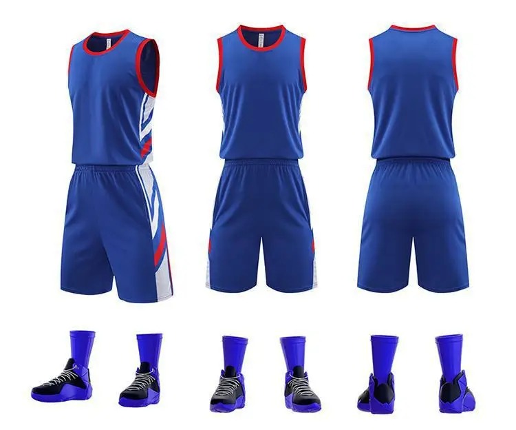 Men's White Printed Basketball Uniform Suit — feature 16