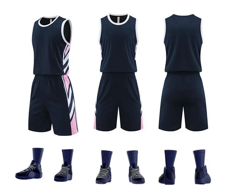 Men's White Printed Basketball Uniform Suit — feature 17