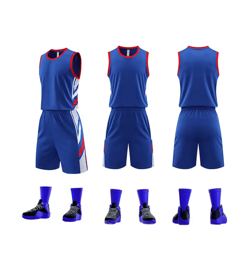 Men's White Printed Basketball Uniform Suit