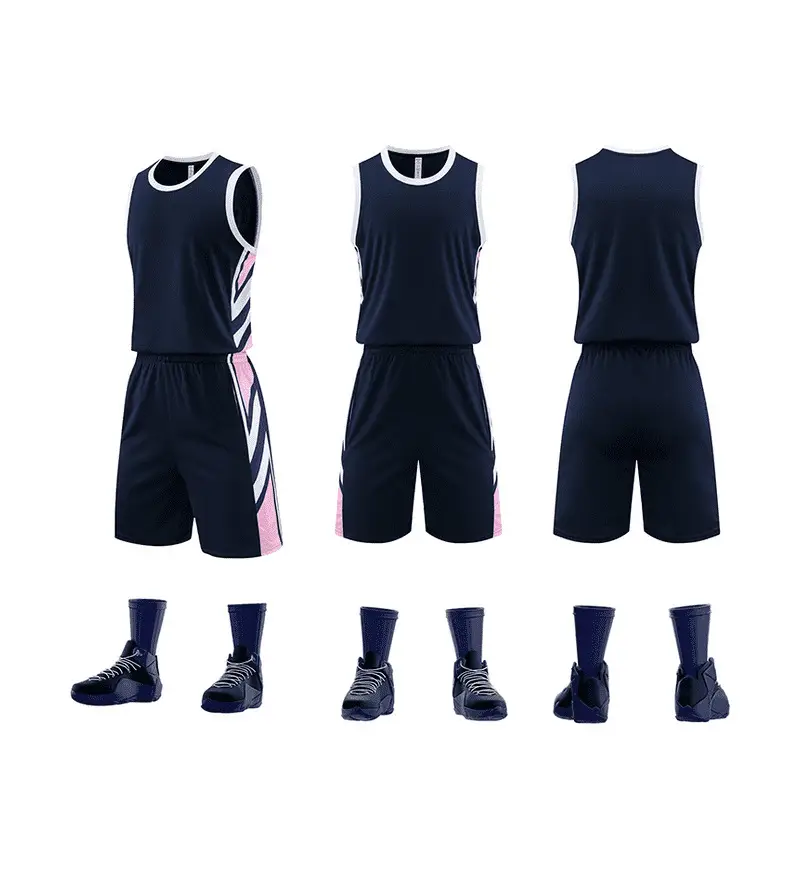 Men's White Printed Basketball Uniform Suit