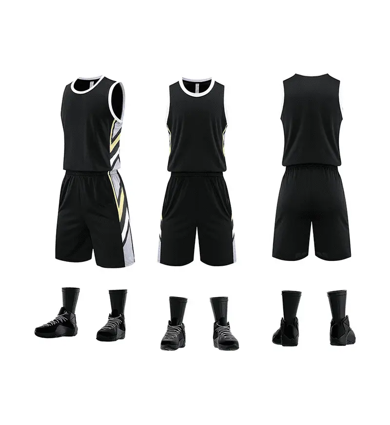 Men's White Printed Basketball Uniform Suit