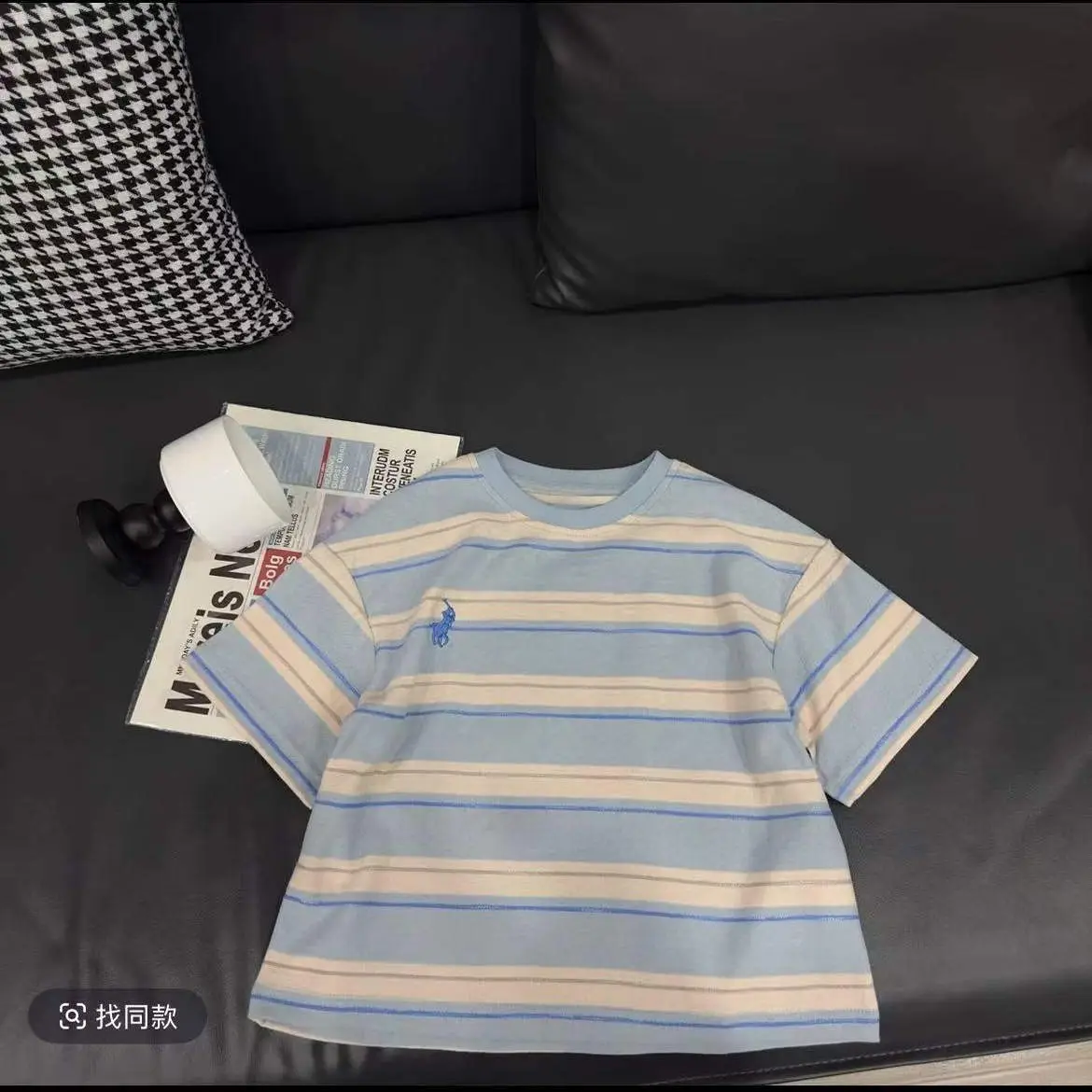 Children Striped T-Shirt Pink Green Striped 2026 Summer - Image 7