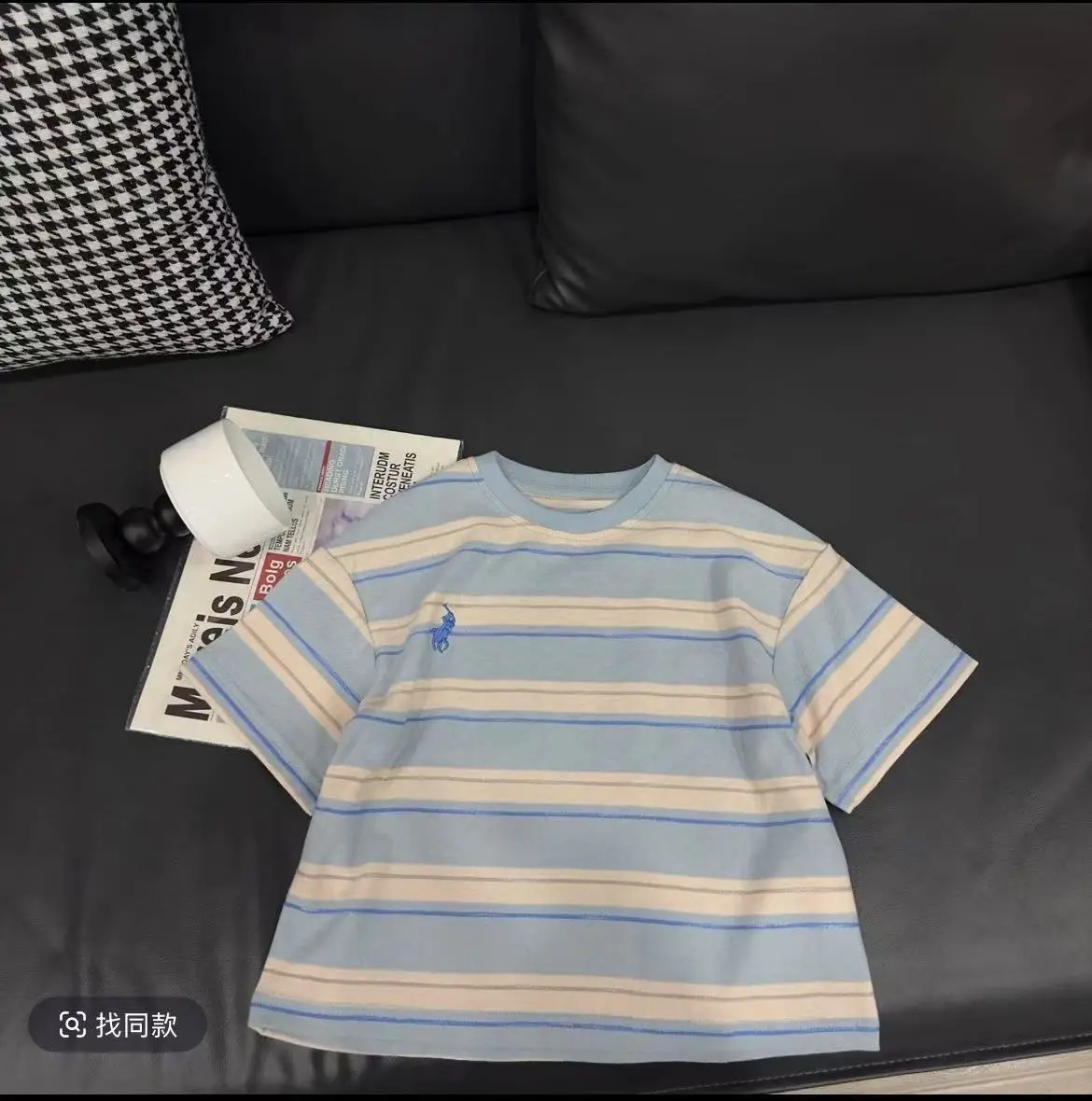 Children Striped T-Shirt Pink Green Striped 2026 Summer — feature 4