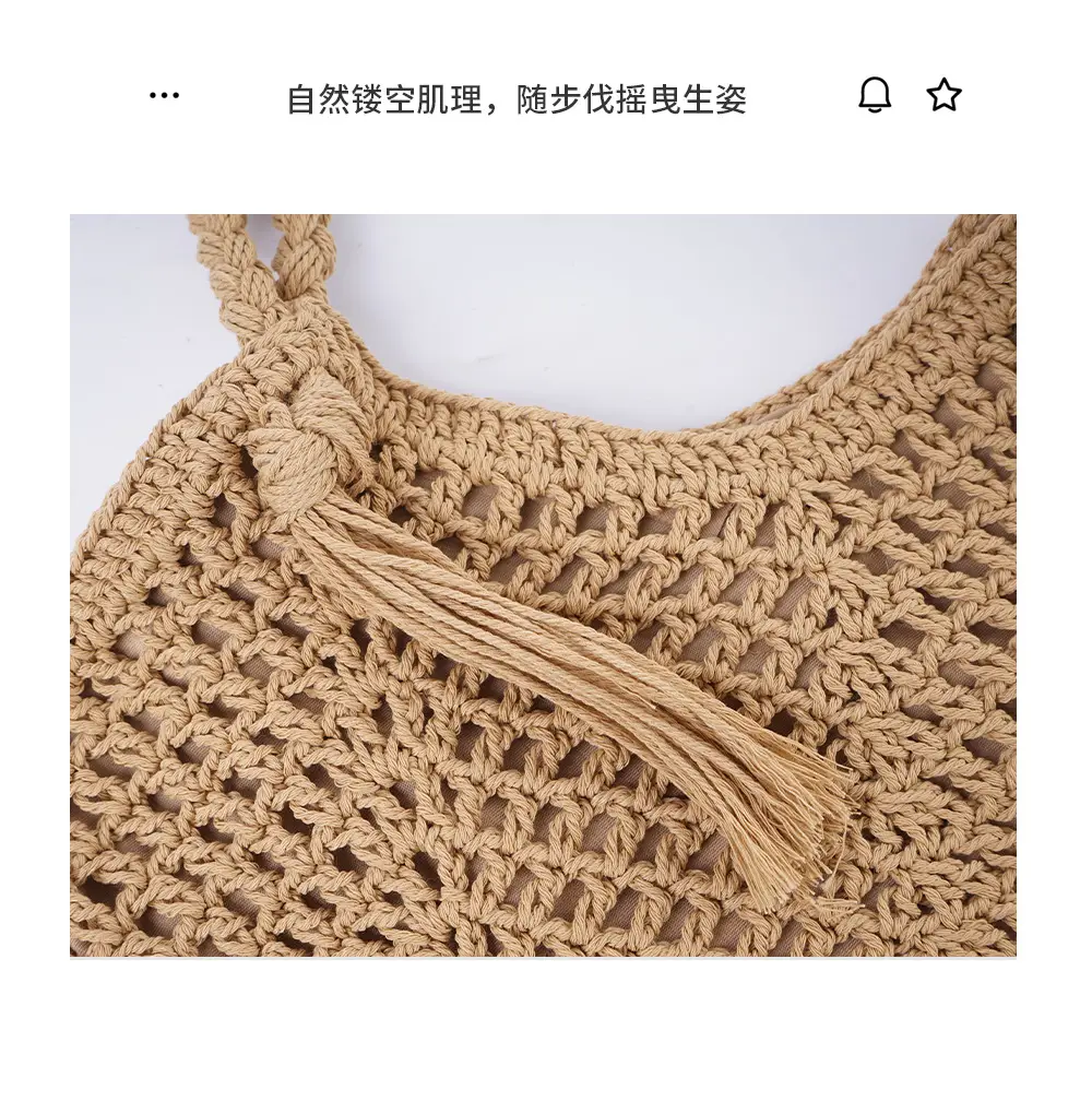 Cotton Woven Large Capacity Shoulder Bag All Colour — feature 11
