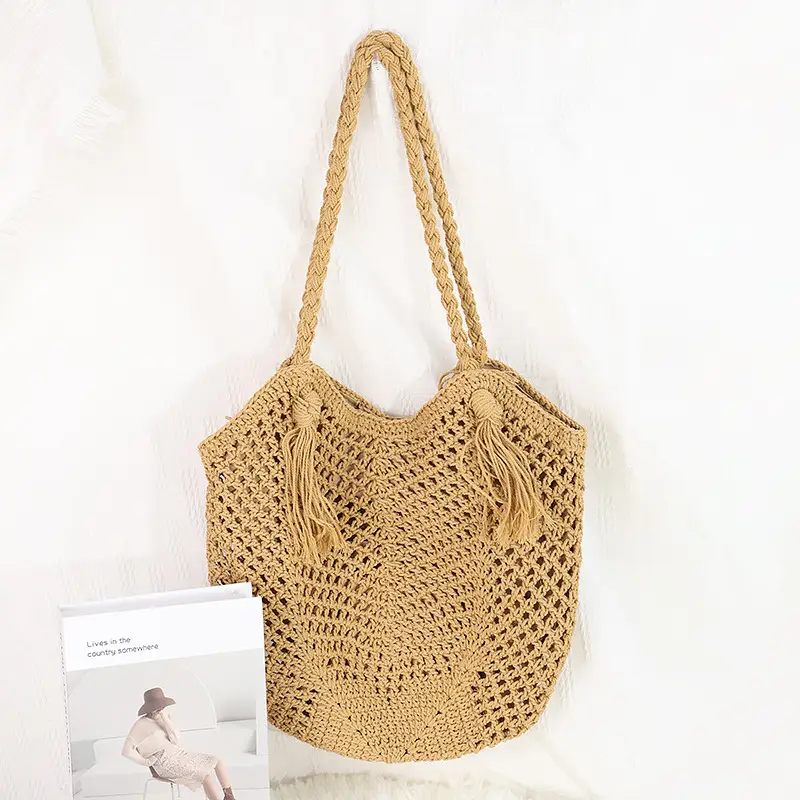 Cotton Woven Large Capacity Shoulder Bag All Colour - Image 2