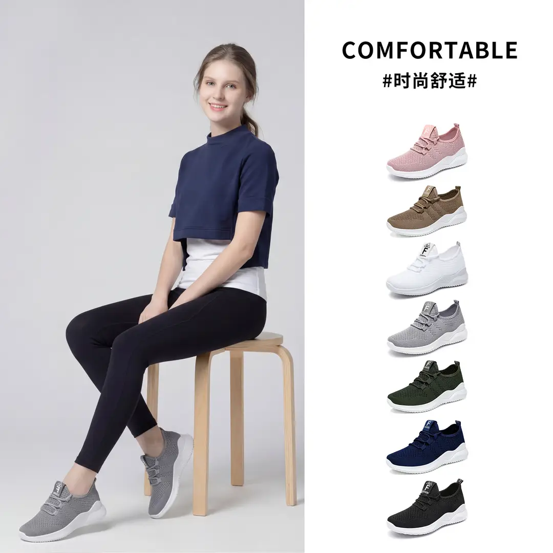 Women's Shoes Spring High-End Cross-Border New Casual Fashion Running Shoes Fly-Knit Breathable Soft-Soled Trendy Sports Shoes - Image 9