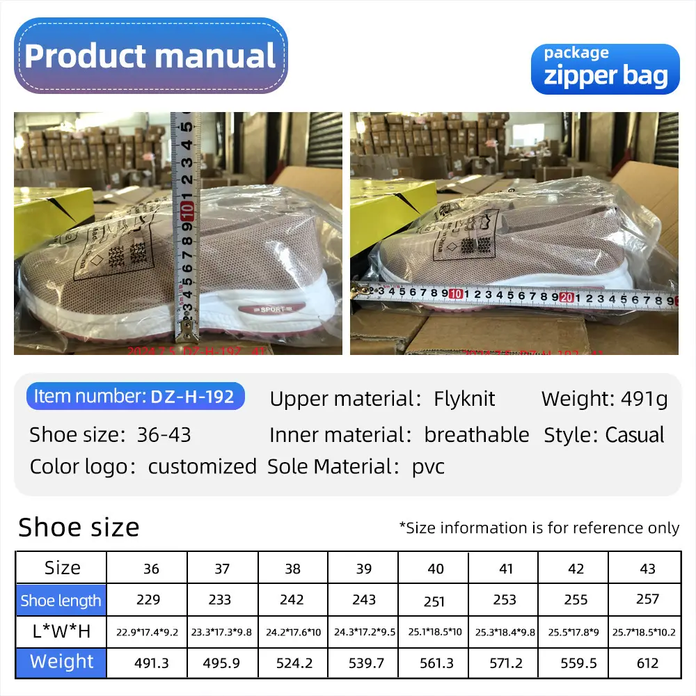 Women's Shoes, Versatile Cross-Border Spring Casual Shoes, Fly-Knit Lace-Up Shoes, Breathable and Lightweight Women's Shoes, Soft-Soled Mesh Shoes - Image 8