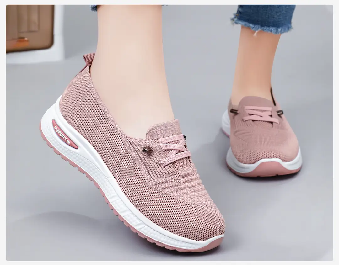 Women's Shoes, Versatile Cross-Border Spring Casual Shoes, Fly-Knit Lace-Up Shoes, Breathable and Lightweight Women's Shoes, Soft-Soled Mesh Shoes — feature 13