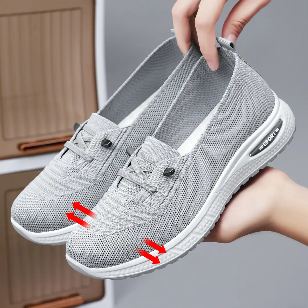Women's Shoes, Versatile Cross-Border Spring Casual Shoes, Fly-Knit Lace-Up Shoes, Breathable and Lightweight Women's Shoes, Soft-Soled Mesh Shoes — feature 4