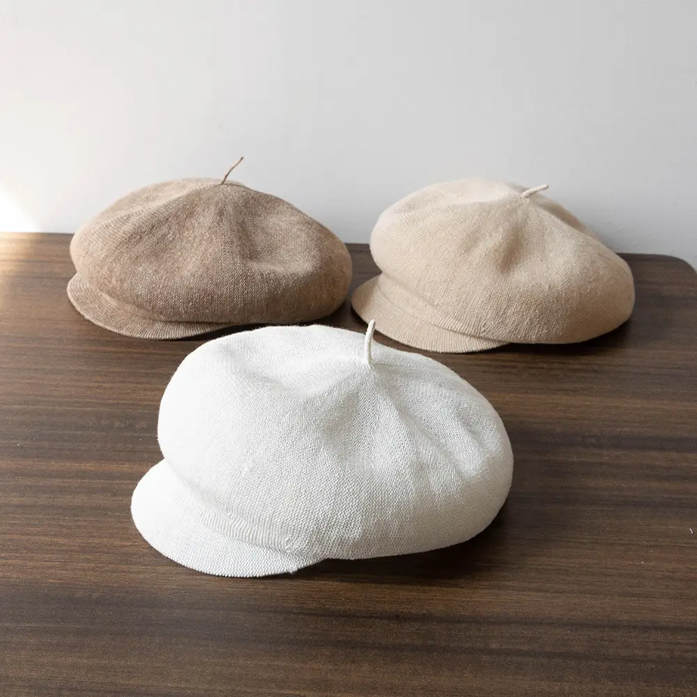 Blue Korean Style Mesh Linen Beret for Women — feature 3