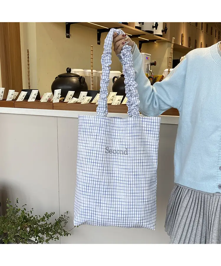 French Style Plaid Tote Bag Women 2025 Large Capacity — feature 12