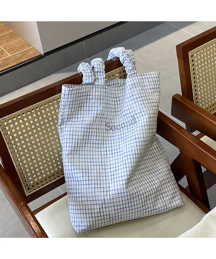 French Style Plaid Tote Bag Women 2025 Large Capacity — feature 9