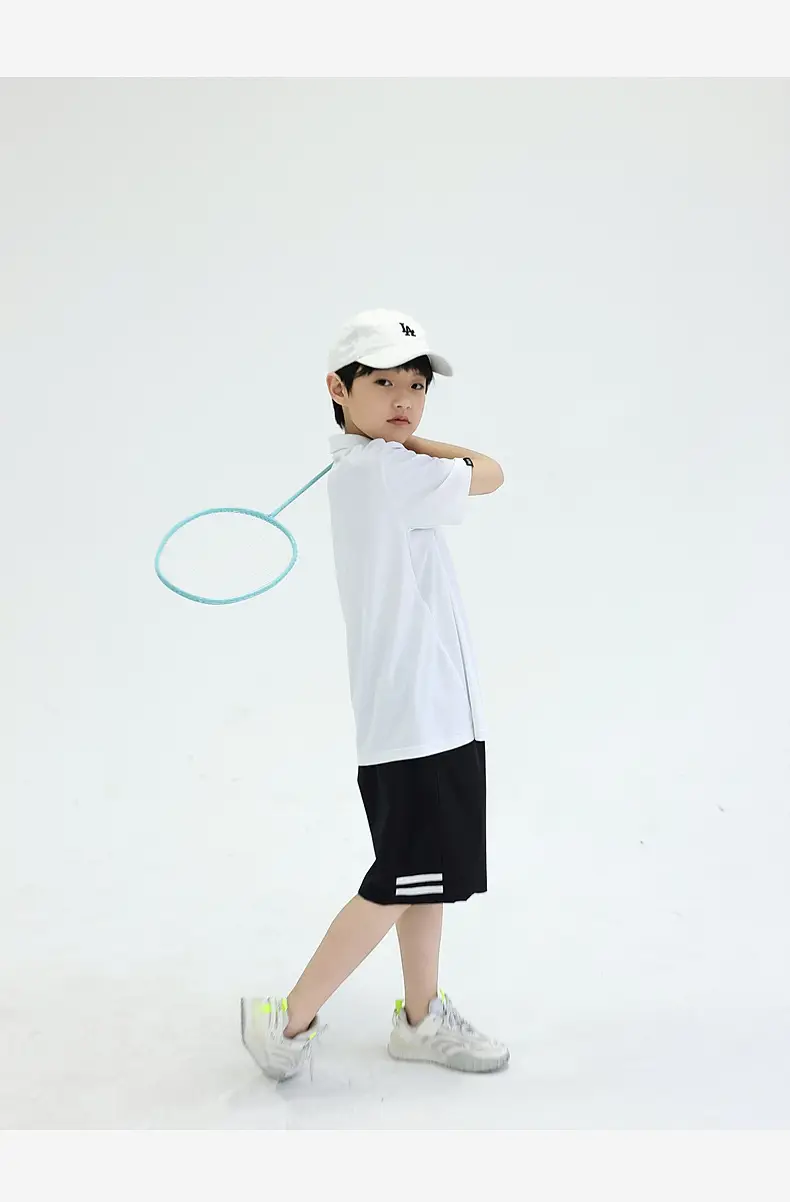 Kids Polo Shirt White Black Shorts Set for Boys — feature 24
