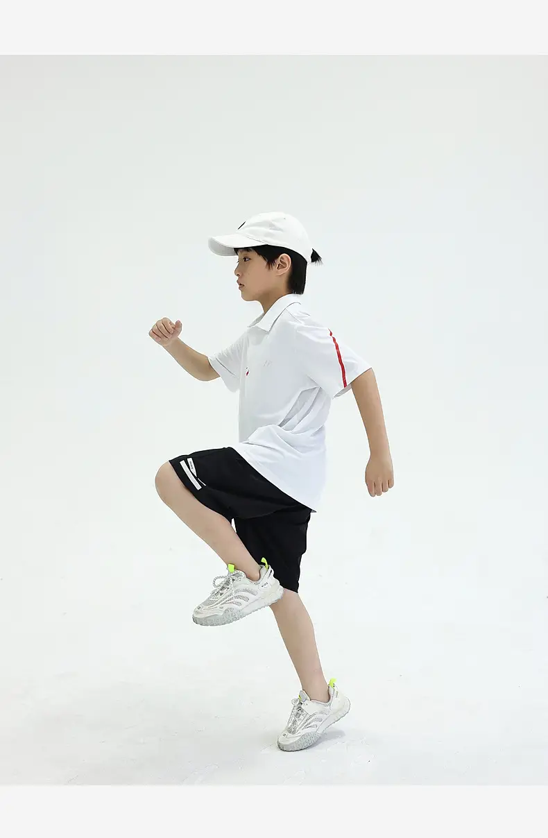 Kids Polo Shirt White Black Shorts Set for Boys — feature 28