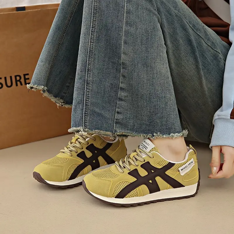 Spring 2025 Mesh Forrest Gump Shoes Women's New Thick-soled All-match Lightweight Casual sneaker Soft-soled Breathable German Training Shoes — feature 3