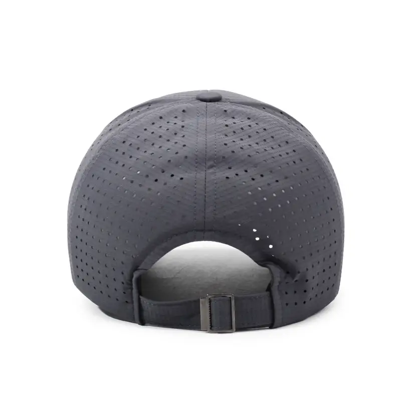 Men's Grey Perforated Baseball Cap with "Tas" Embroidery - Image 9
