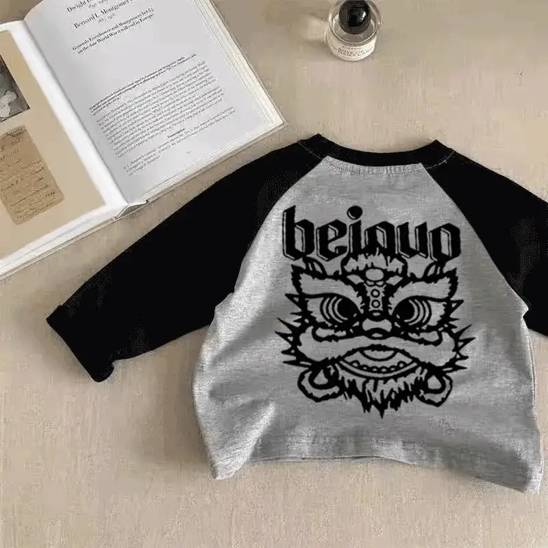 Boys Cotton Raglan Sleeve T-Shirts Beignao Design - Image 2