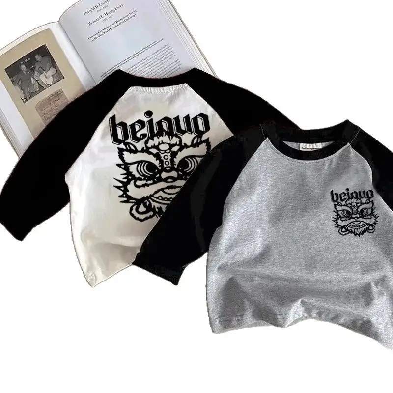 Boys Cotton Raglan Sleeve T-Shirts Beignao Design - Image 5