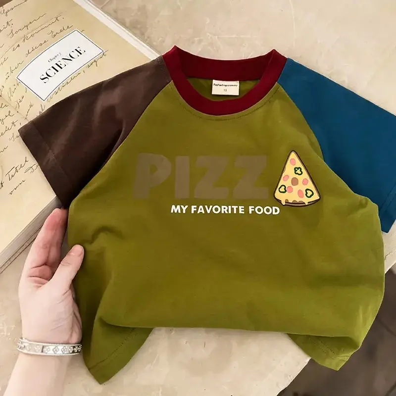 Pure Cotton Kids T-Shirt Short Sleeve Cartoon Print - Image 1