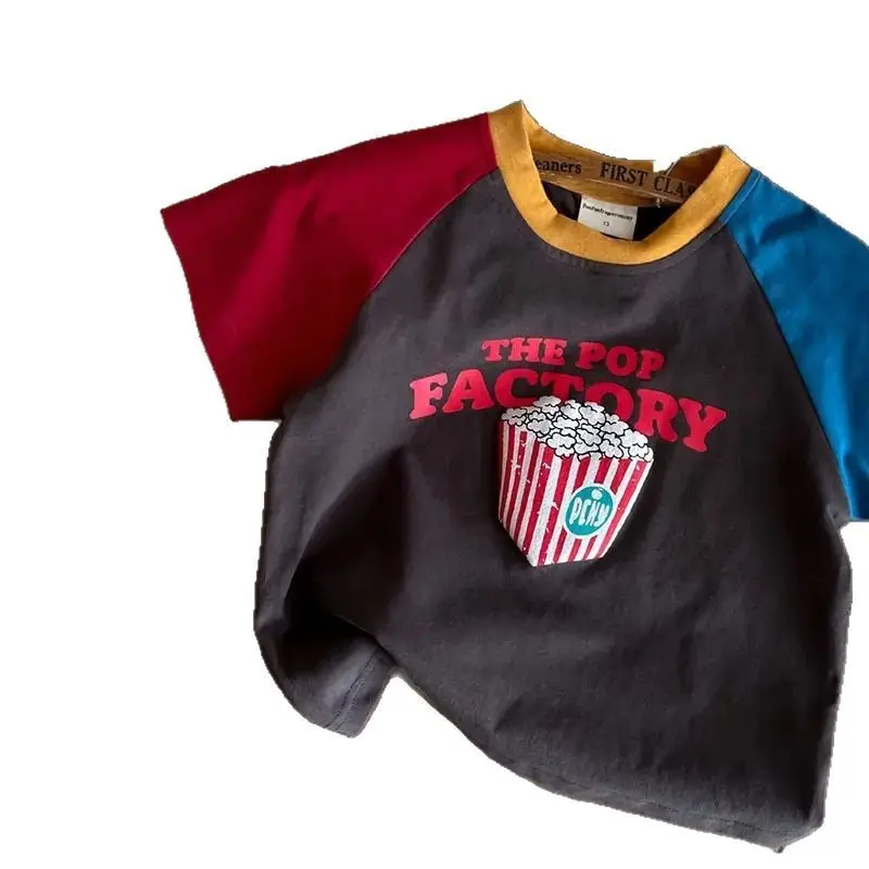 Pure Cotton Kids T-Shirt Short Sleeve Cartoon Print - Image 5