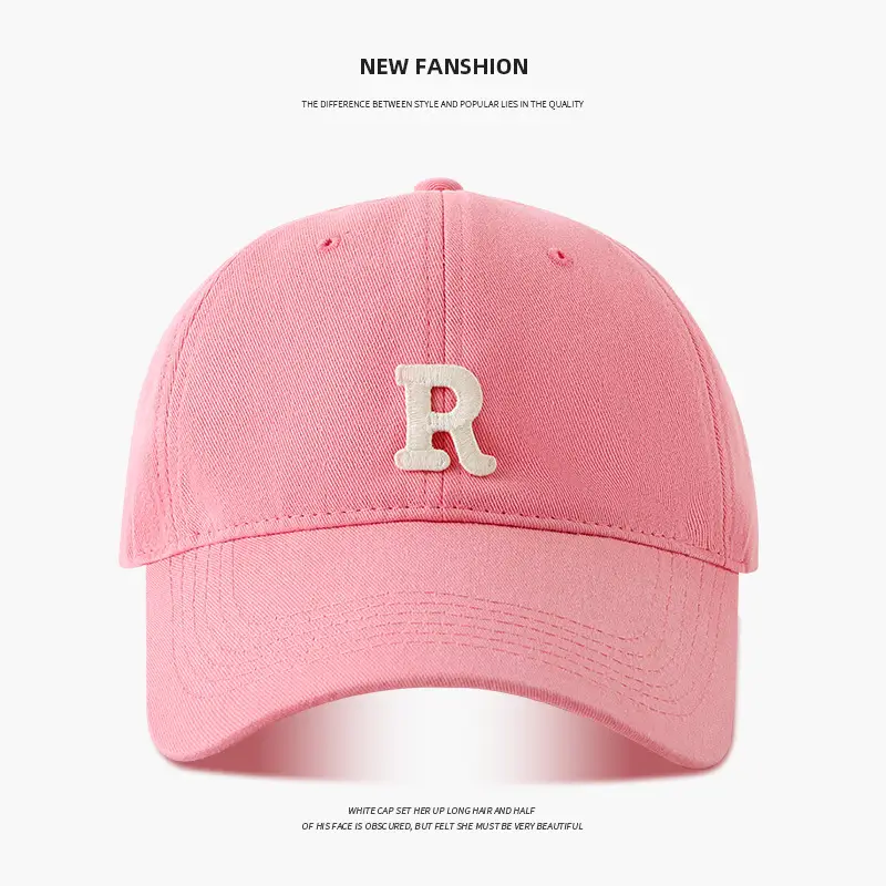 Pink Baseball Cap with 7 Logo & Wide Brim