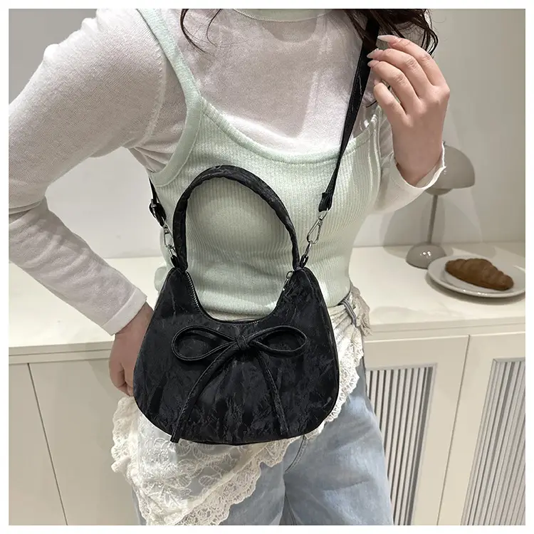 Women's White Lace Bow Shoulder Bag 2026 — feature 48