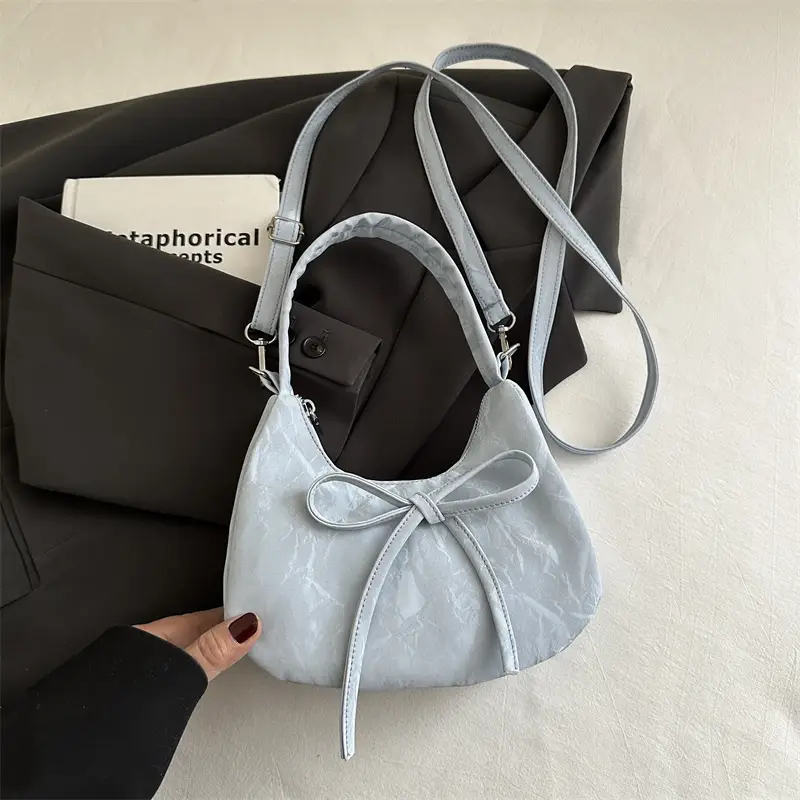 Women's White Lace Bow Shoulder Bag 2026 - Image 5