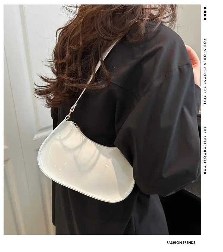 Glossy Orange Shoulder Bag for Women 2025 Spring New — feature 1