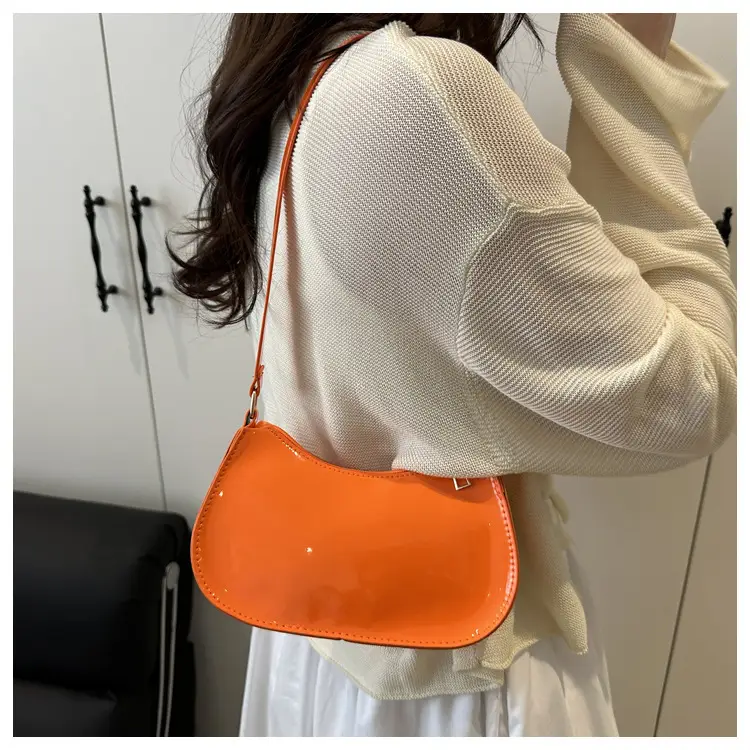 Glossy Orange Shoulder Bag for Women 2025 Spring New — feature 15