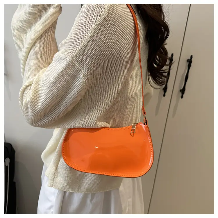 Glossy Orange Shoulder Bag for Women 2025 Spring New — feature 16