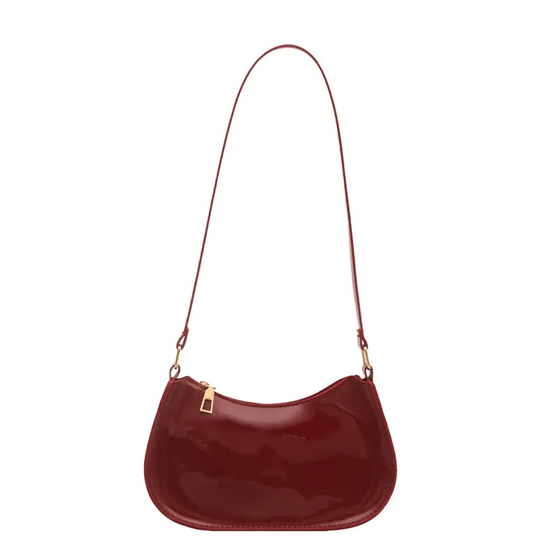 Glossy Orange Shoulder Bag for Women 2025 Spring New