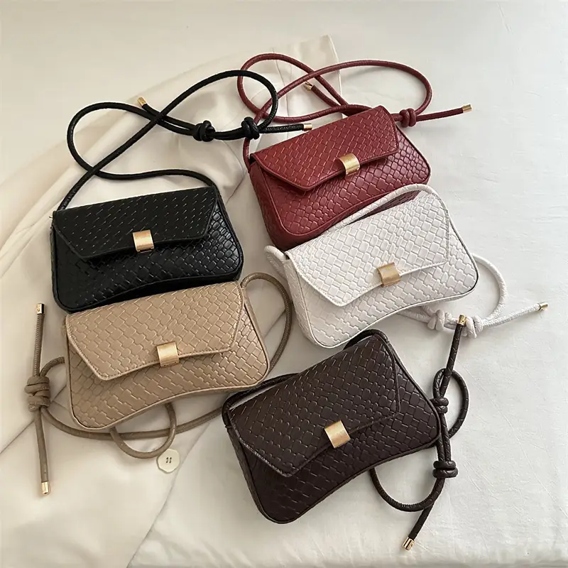 Women's Woven Pattern Shoulder Bag Small Square 2025 - Image 7