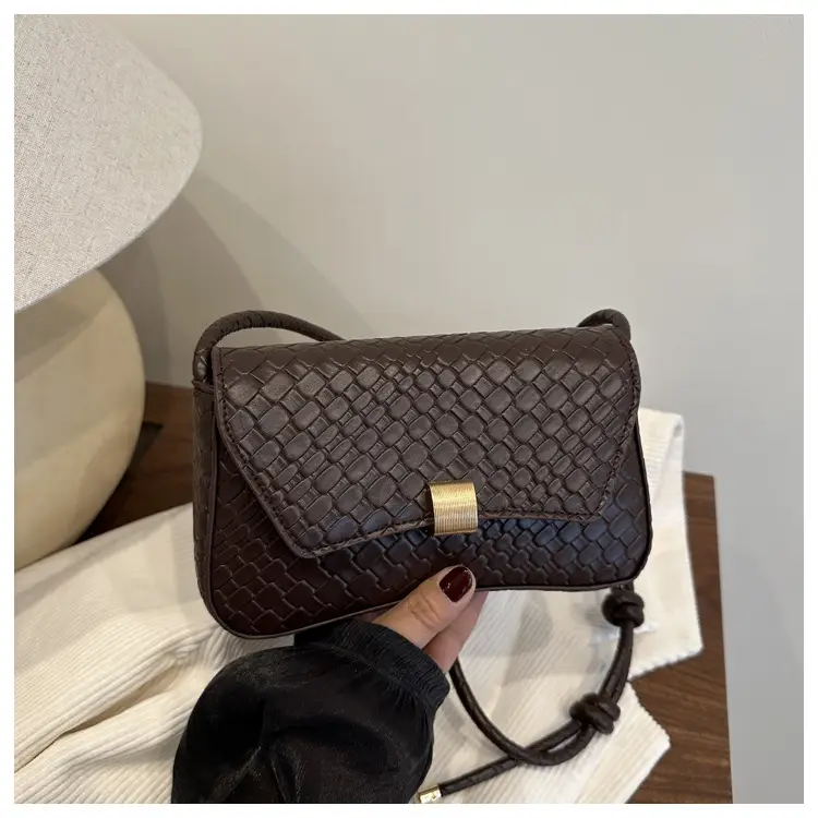 Women's Woven Pattern Shoulder Bag Small Square 2025 - Image 4