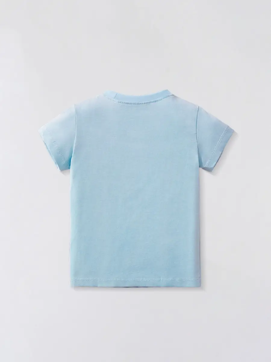2025 Summer Blue Cartoon Dinosaur T-Shirt for Boys - Image 4