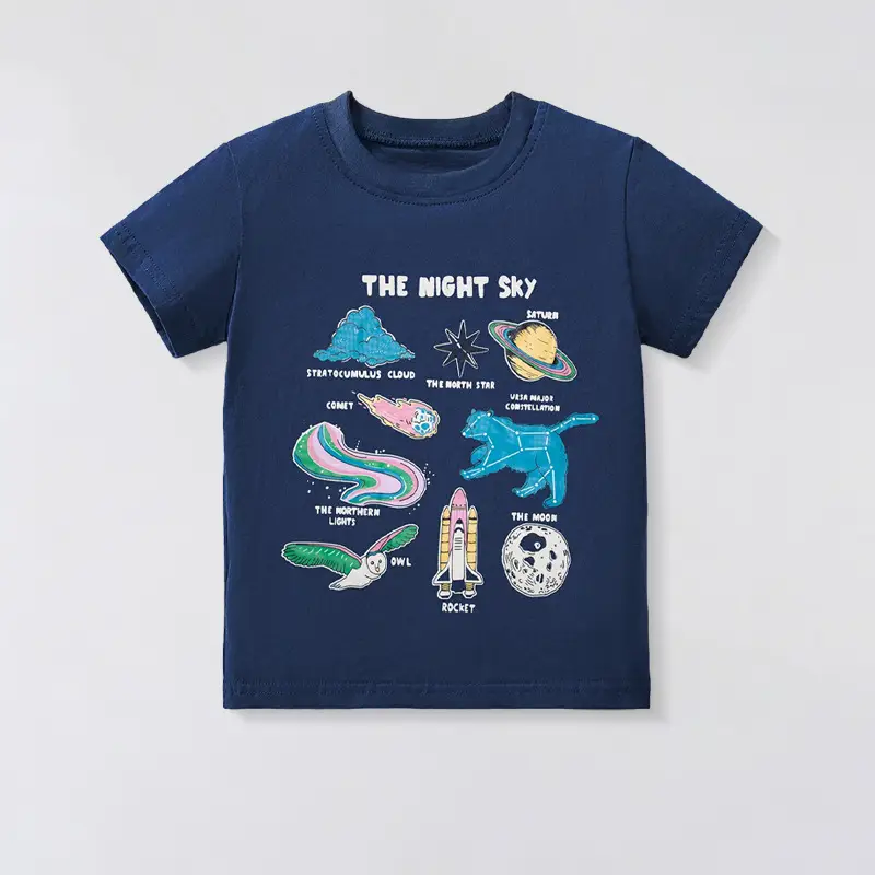 2025 Summer Blue Cartoon Dinosaur T-Shirt for Boys - Image 2