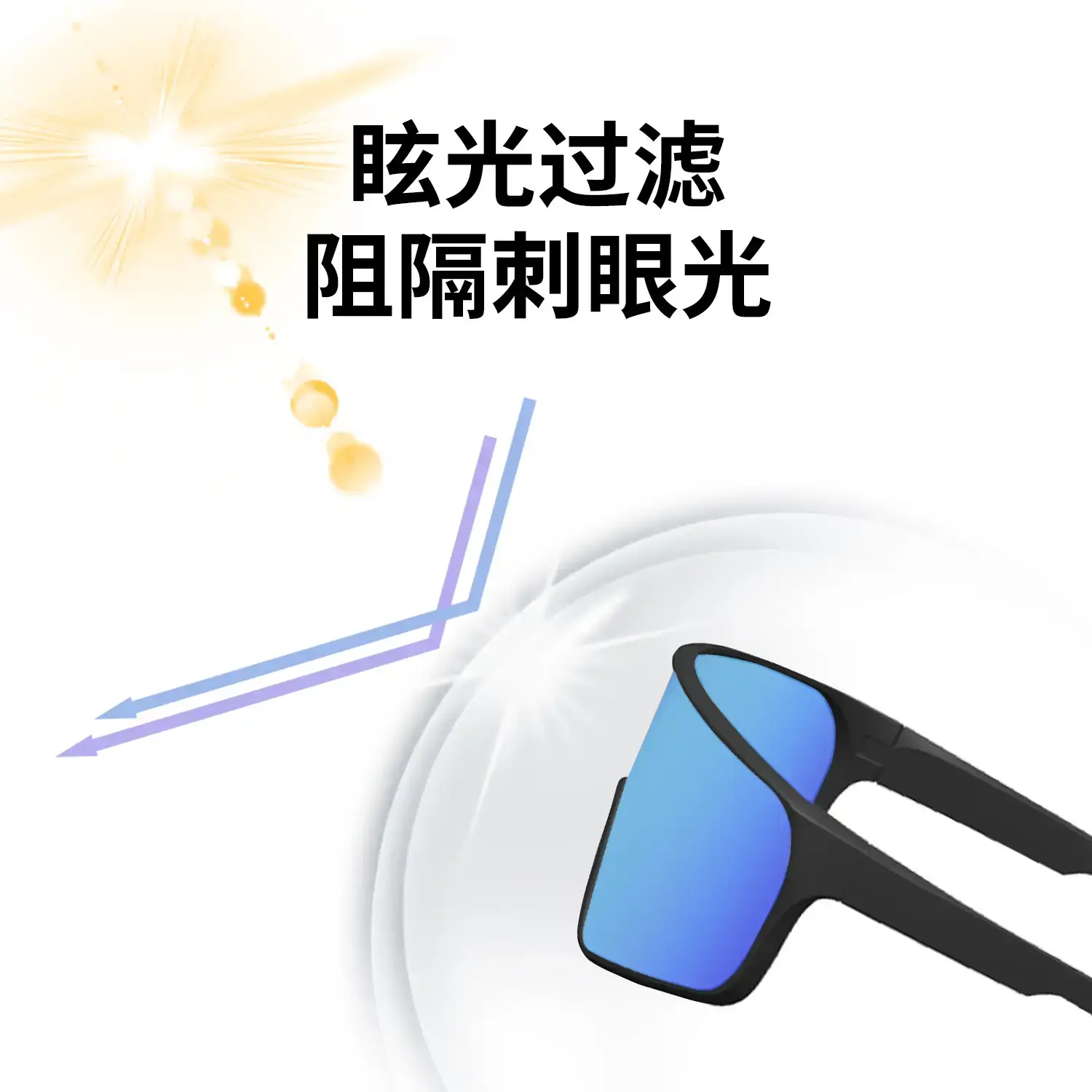 Outdoor Windproof Sunglasses for Men Blue Polarized